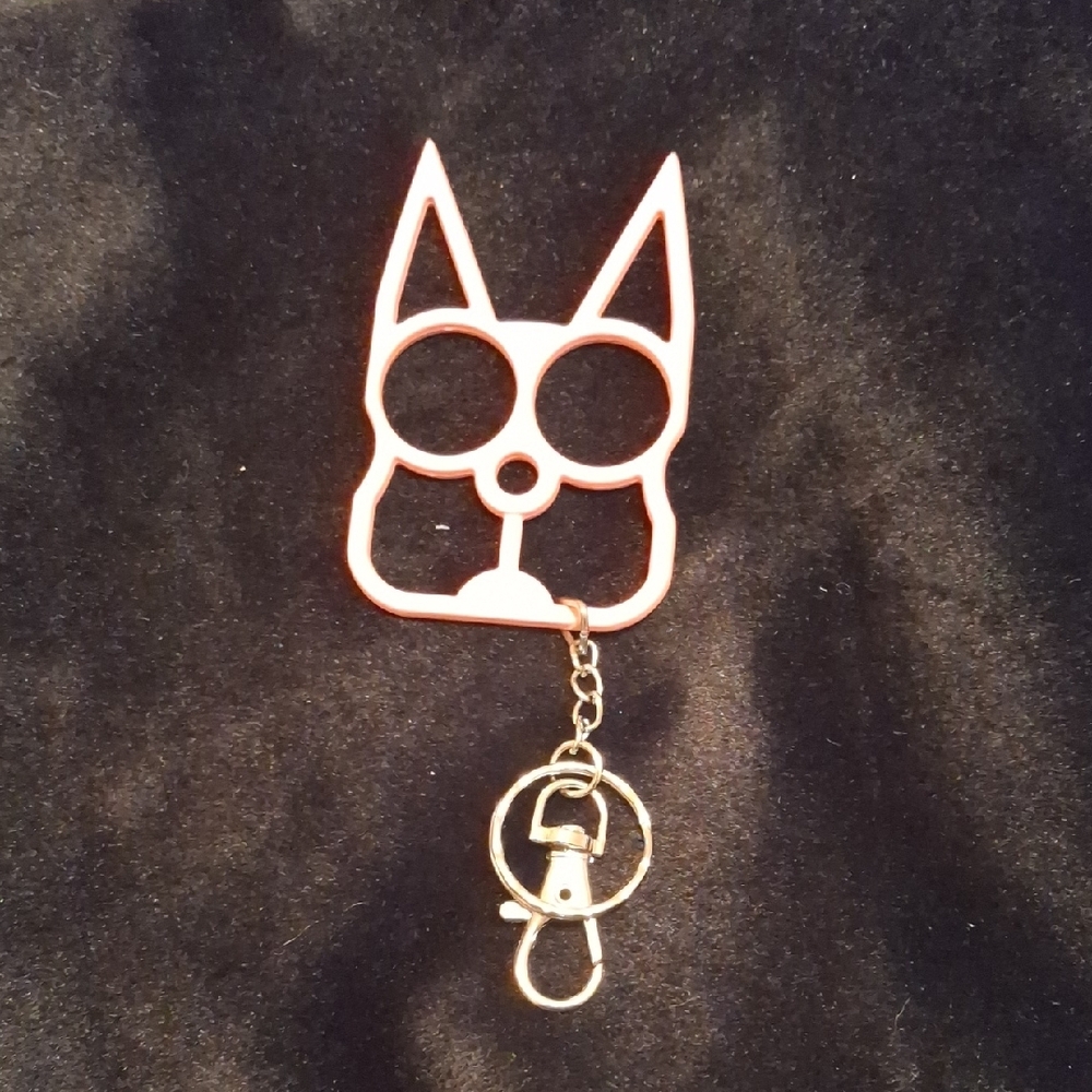 Light Pink Cat Keychain - Picture 2 of 2
